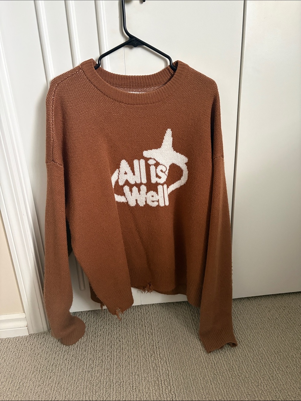 PacSun Oversized Rust Brown Crewneck Sweater